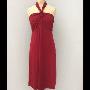MAX STUDIO RED HIGH NECK DRESS