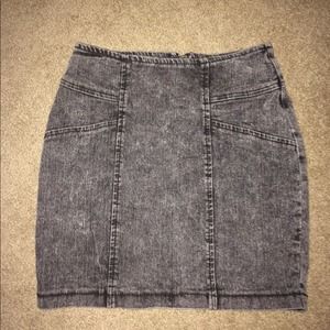 Black and grey acid wash mini skirt