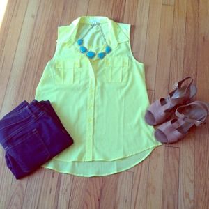 Neon yellow Edge tank top