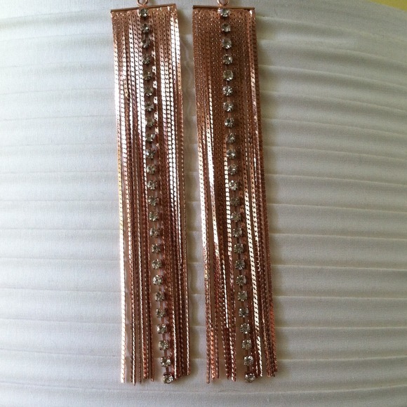 Rose gold dangle earrings