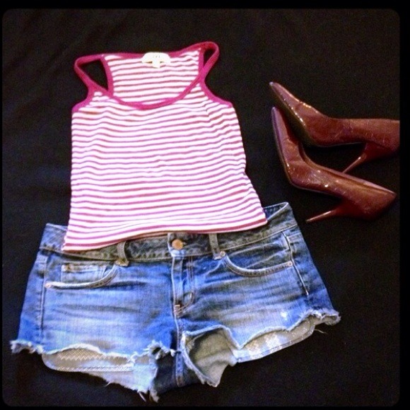 L.E.I. Raspberry & Cream Tank - Picture 4 of 4