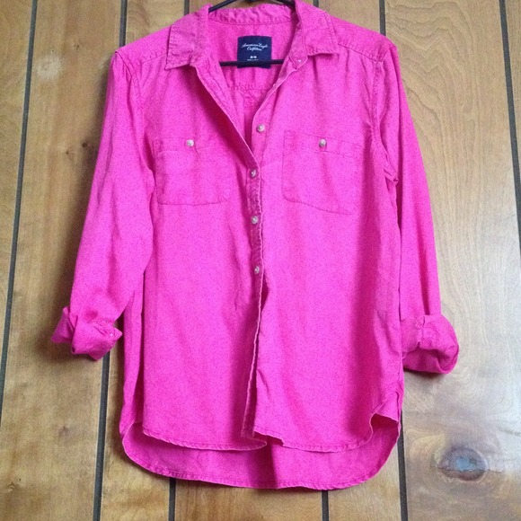 Pink button up shirt