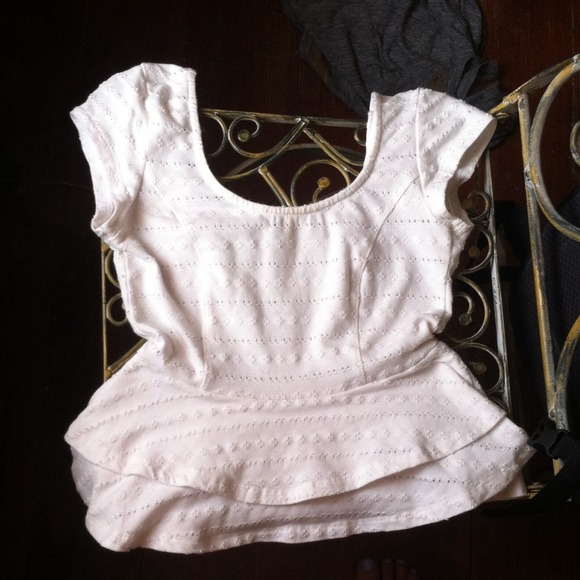White Lucca couture peplum top