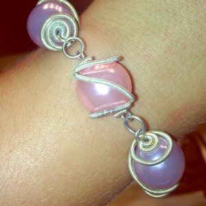 Pink and Purple Ball Bracelet