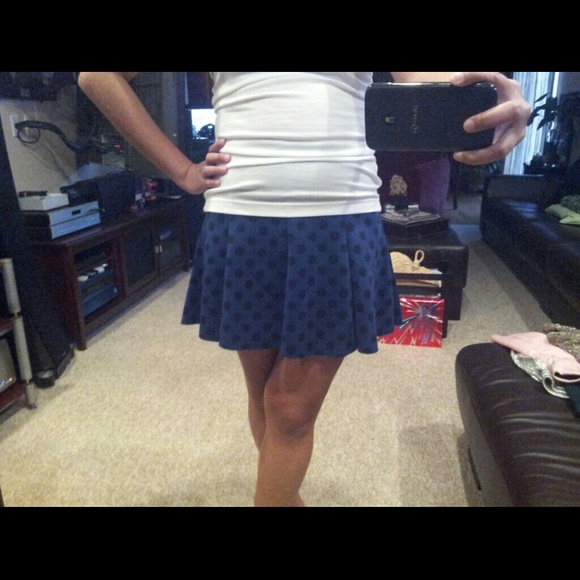 Zara blue polka dot skirt - Picture 3 of 4