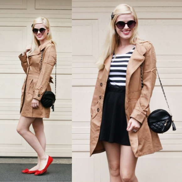 Outerwear - Trenchcoat tan lightweight brown classic button up