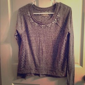 Hollister Grey 1/4 Sleeve Shirt