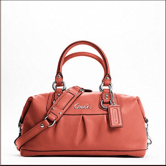 Coach Ashley Leather Satchel in Geranium