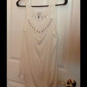 White beaded tank