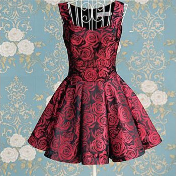 Rose print cocktail dress - Picture 1 of 2