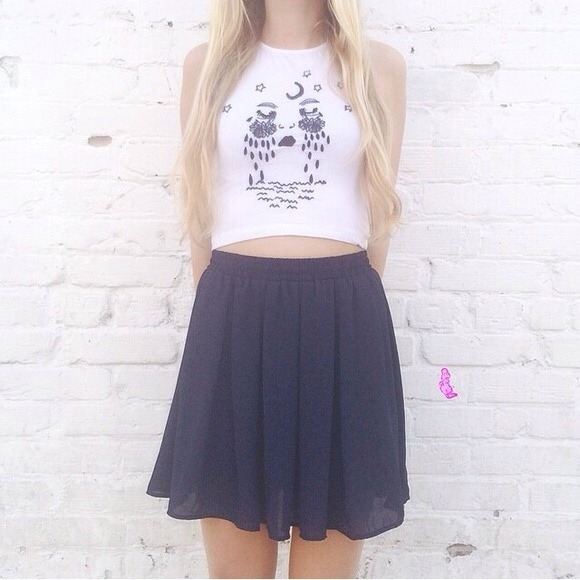 Brandy Melville Navy Heather Skirt
