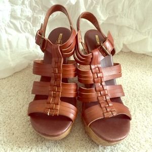 NEVER BEEN WORN Mossimo Supply Co. Leather Wedges