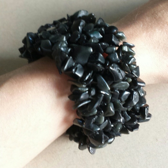 Black quartz elastic bracelet