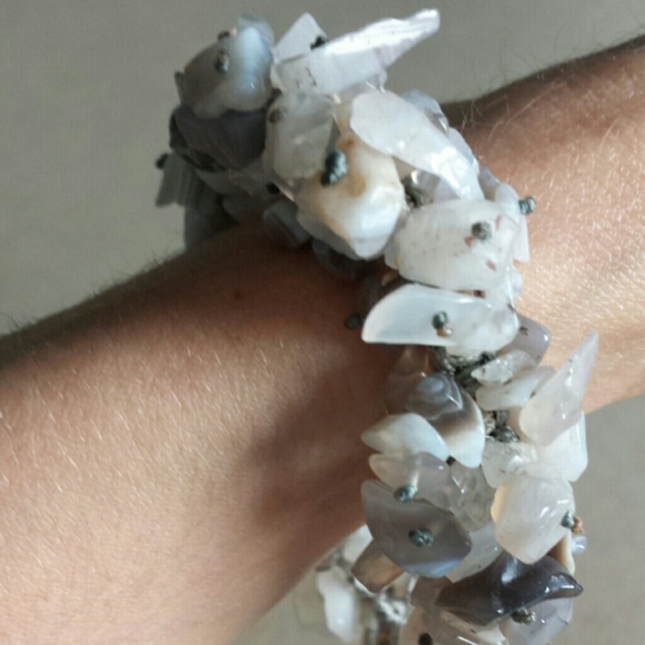 Natural quartz gray bracelet