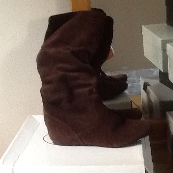 Brown suede boots