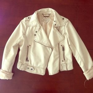 White Pleather Motorcycle Jacket