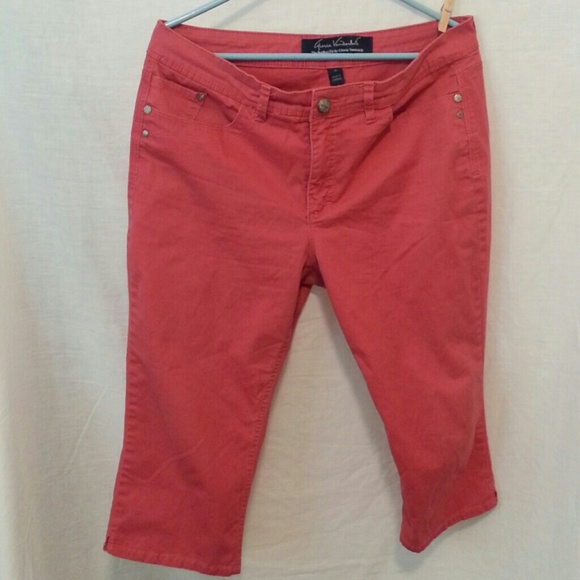 Coral color capris
