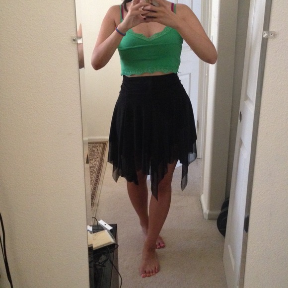 Beautiful layered handkerchief hem skirt