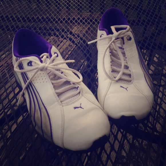 Women's Puma's in purple and white size 9.