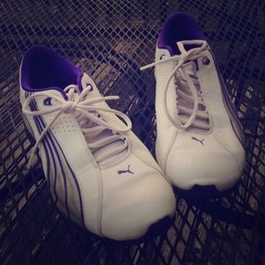 Women's Puma's in purple and white size 9.