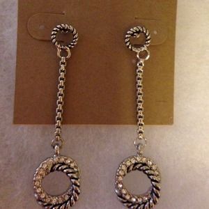 Unique silver drop hoops