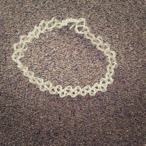 Clear glitter choker