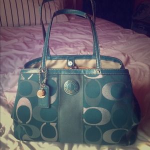 Teal blue coach bag!!!!!!