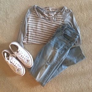 High-waisted American eagle jeans