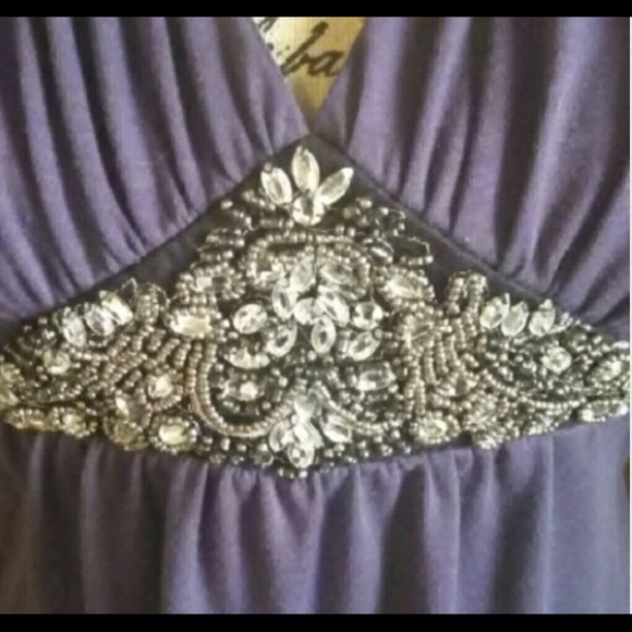 Purple Sleeveless Jeweled Top - Picture 2 of 4