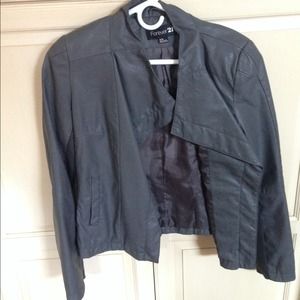 Forever 21 Grey Leather Jacket