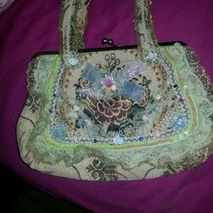 Green vintage purse