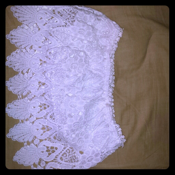 White lace crop top