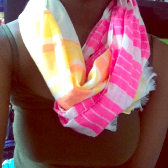 Striped scarf purchased on a Victoria'sSecret haul