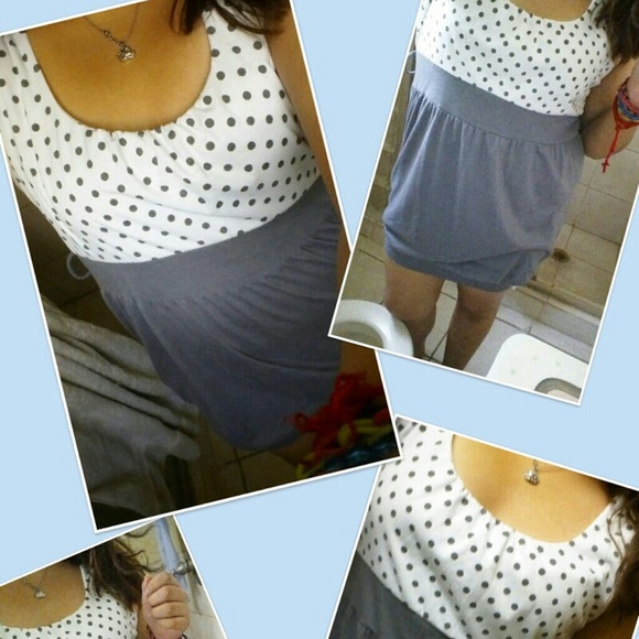 Grey and white polka dot dress - Picture 4 of 4