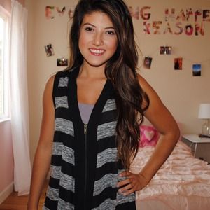 Zip Up Striped Cardigan