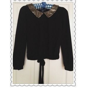 🎉host pick🎉 Super cute sequin collar blouse!💗