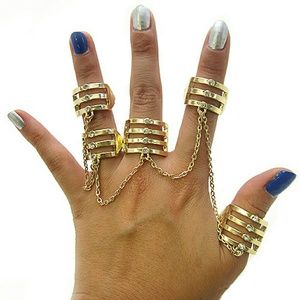 Gold Chain Cuff Midi Ring