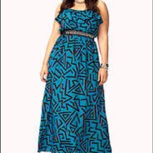 RARE! Forever21 + Flounced Abstract Maxi