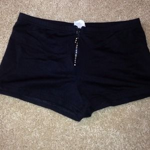 Black booty shorts with zipper