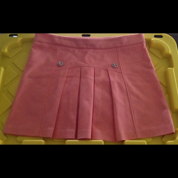 Moda Intl salmon, pleated, skirt, 10