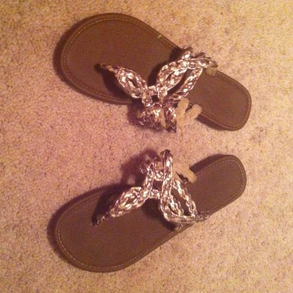 metallic sandals