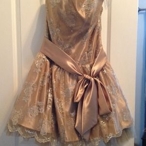 The perfect golden cocktail dress