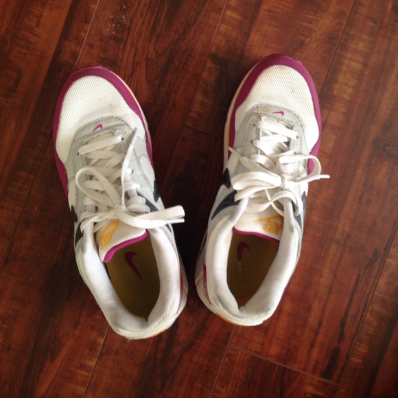 Pink yellow and black Nike Air