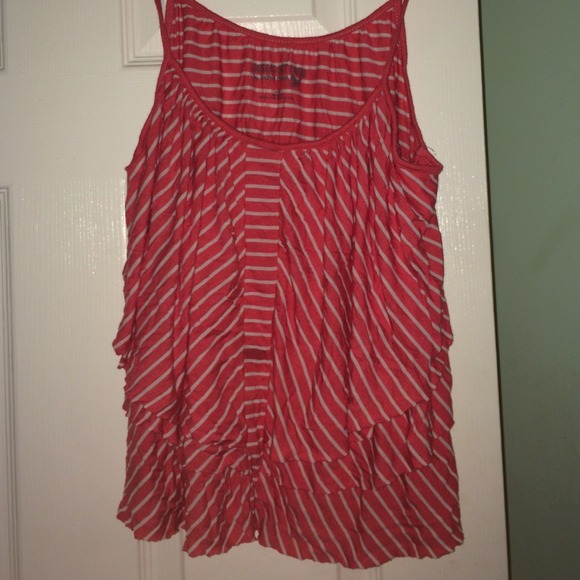 Pink and white strip tank