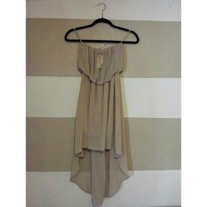 NWT Strapless Chiffon Hi Low Dress
