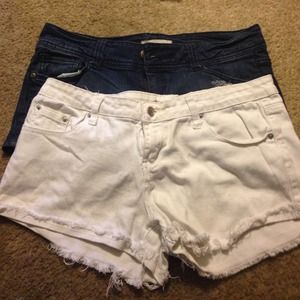 Denim jean shorts -white size 11  - blue sold