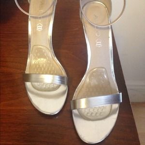 Aldo Silver Slingback Heels - Size 8.5