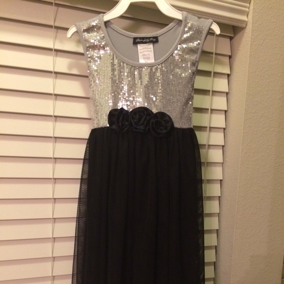 SOLD- Girls black/Silver dress
