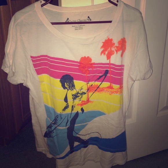 rainbow surfer girl graphic tee