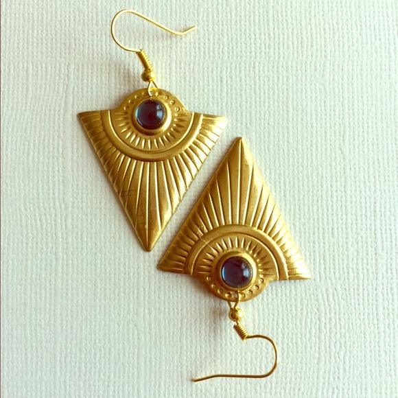 Metal Hipster Egyptian Style Vintage Earrings